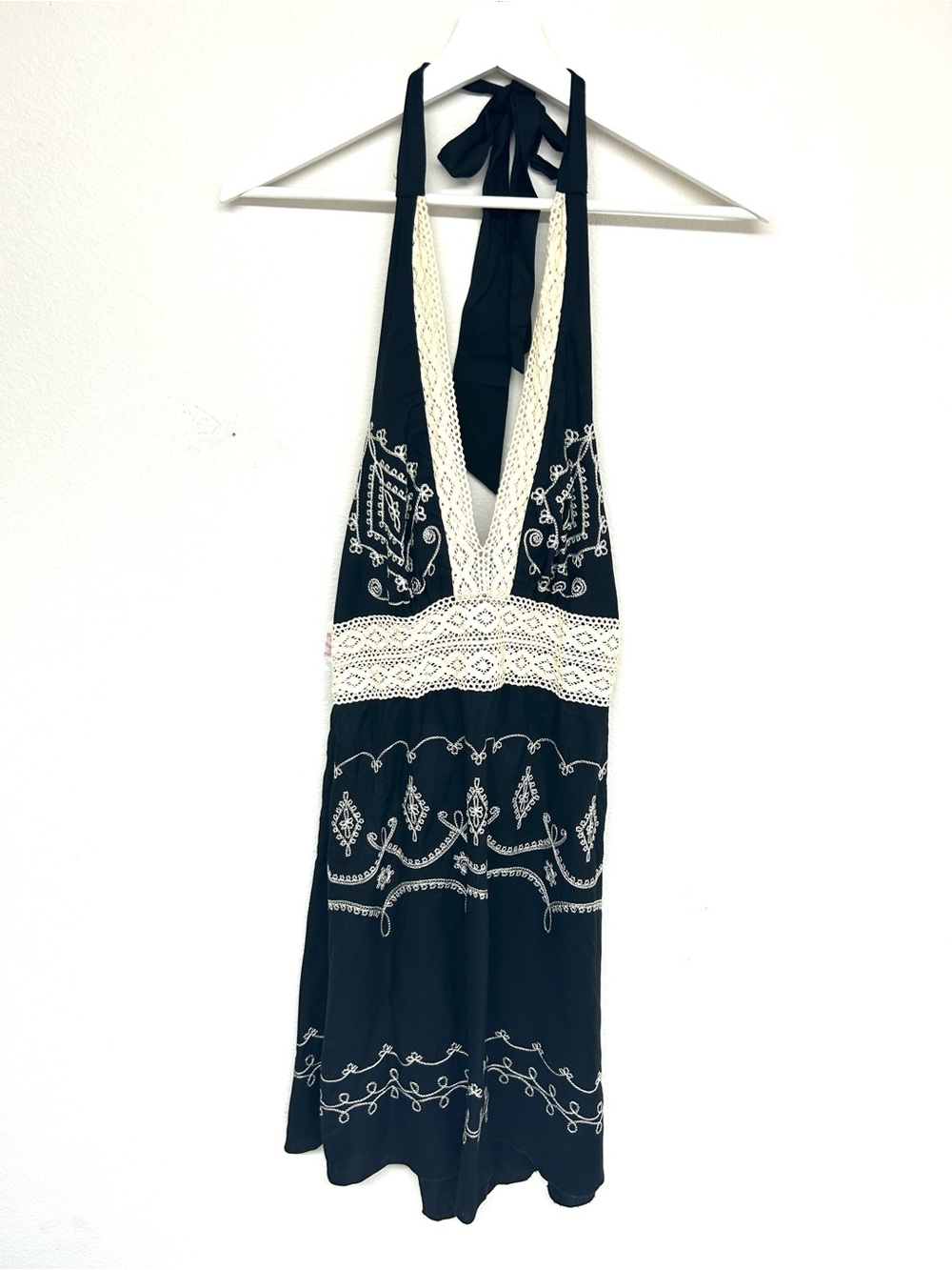Y2K Moda International S Black Cream Babydoll Halter Mini Dress Victoria’s Secre